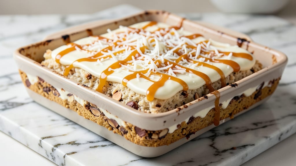 Almond Joy Magic Cookie Bars Recipe: Triple-Layered Crunch and Creamy Swirls