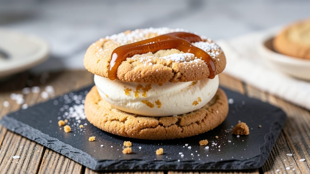Vanilla Cookie Ice Cream Sandwich Recipe: Pillowy Layers and Melty Rivers