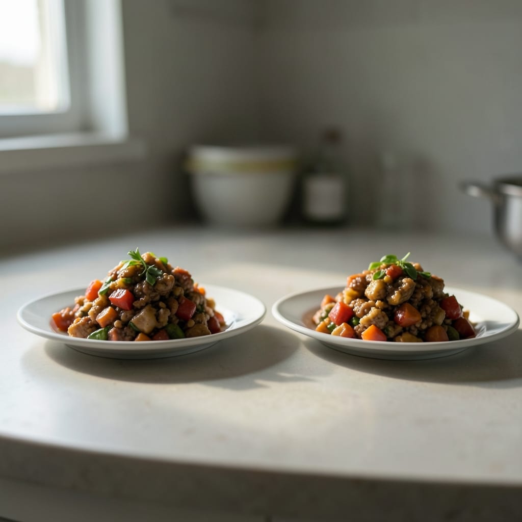 Two versions of the same dish, side by side
