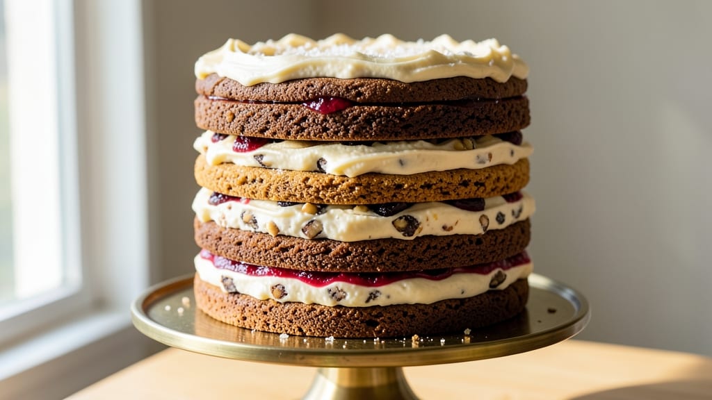 7 Layer Cookie Cake Recipe: Pillowy Vanilla Swirls and Crunchy Oat Topping